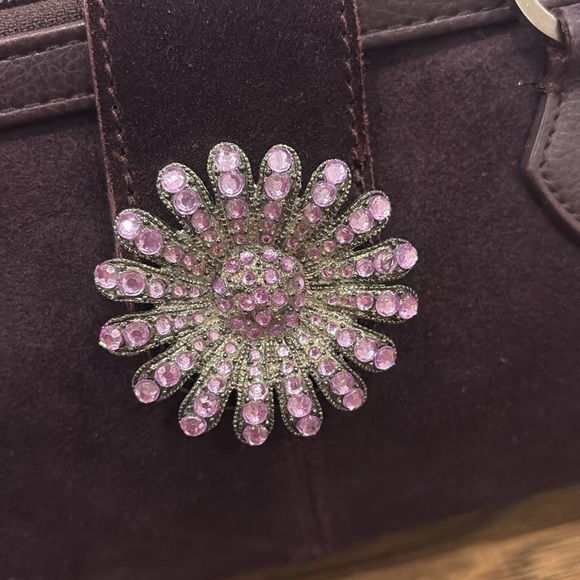 New York & Company dark purple Suede purse - Picture 2 of 4